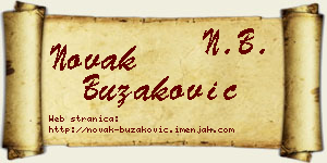 Novak Buzaković vizit kartica